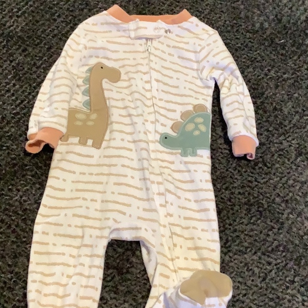 Carter's Blue and Beige Dinosaur Pajama Set - Picture 2 of 8